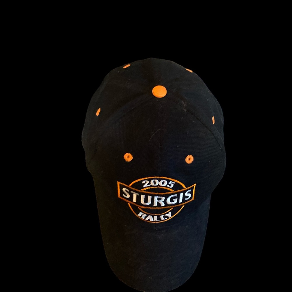 Vintage Sturgis 2005 Motorcycle Rally Hat Black/Orange EUC very clean. StrapBck. - Picture 3 of 9